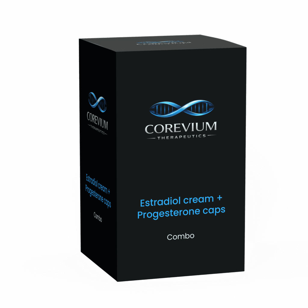 Estradiol cream and progesterone capsule for women's hormone balance